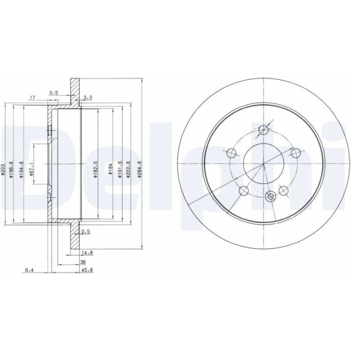 Delphi BG3398 Bremsscheibe Delphi BG3398 Bremsscheibe