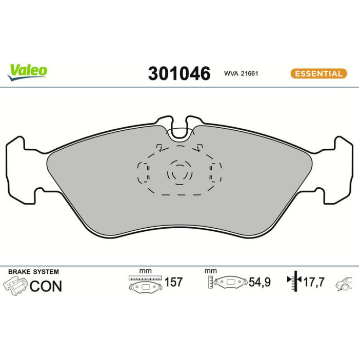 Valeo 301046 Bremsbelagsatz, Scheibenbremse ESSENTIAL Valeo 301046 Bremsbelagsatz, Scheibenbremse ESSENTIAL