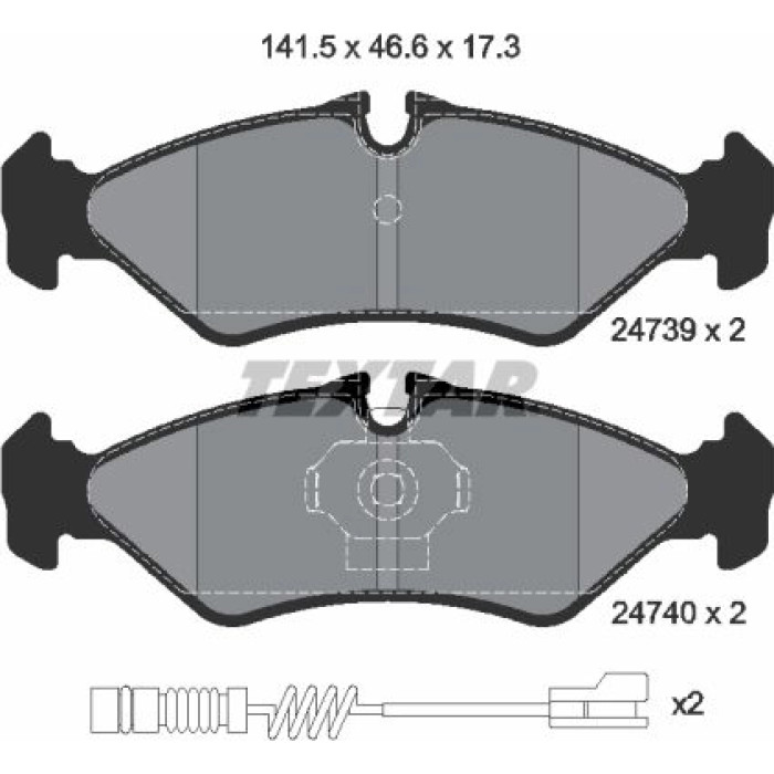 Textar 2473901 Bremsbelagsatz, Scheibenbremse Q+