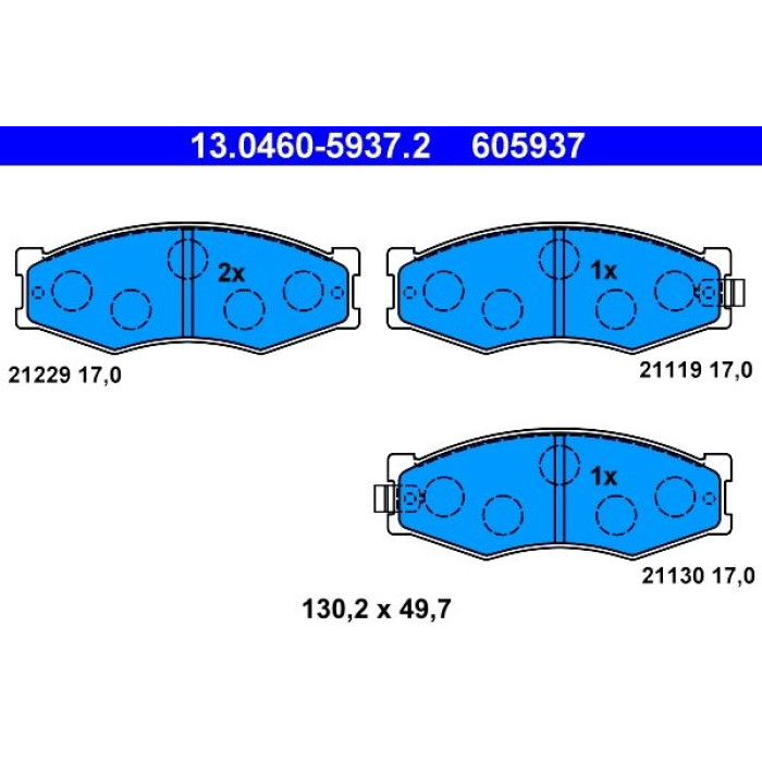 ATE 13.0460-5937.2 Bremsbelagsatz, Scheibenbremse