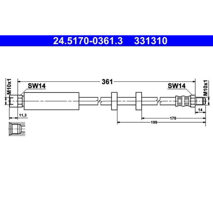 ATE 24.5170-0361.3 Bremsschlauch ATE 24.5170-0361.3 Bremsschlauch