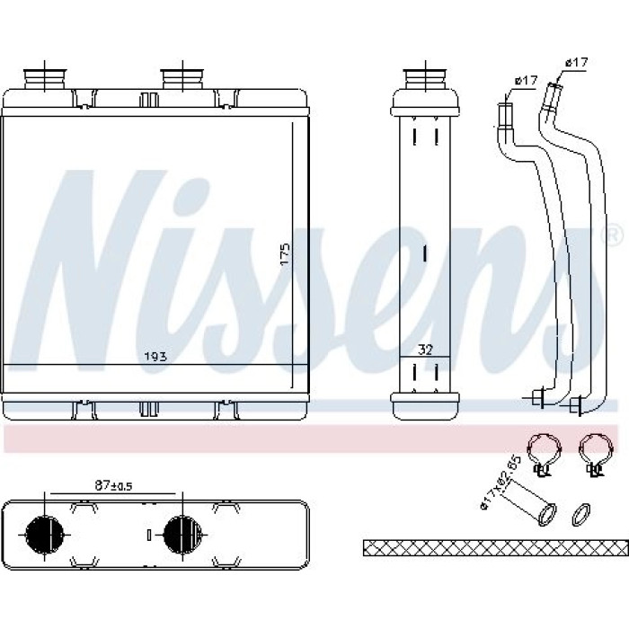 Nissens 707173 Wärmetauscher, Innenraumheizung FIRST FIT Nissens 707173 Wärmetauscher, Innenraumheizung FIRST FIT