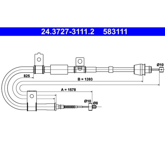 ATE 24.3727-3111.2 Seilzug, Feststellbremse ATE 24.3727-3111.2 Seilzug, Feststellbremse