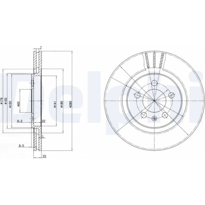 Delphi BG2713 Bremsscheibe Delphi BG2713 Bremsscheibe