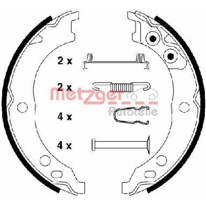 Metzger KR 947 Bremsbackensatz, Feststellbremse Metzger KR 947 Bremsbackensatz, Feststellbremse