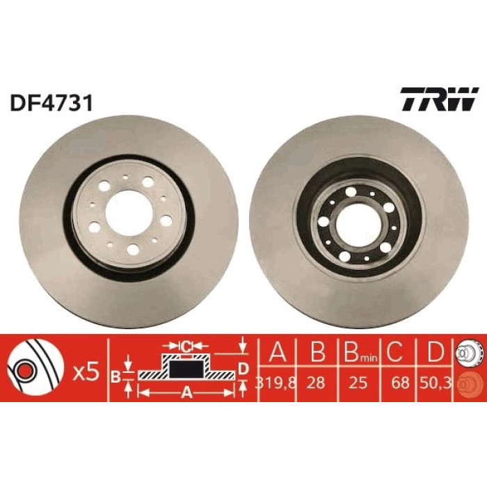 TRW DF4731 Bremsscheibe TRW DF4731 Bremsscheibe