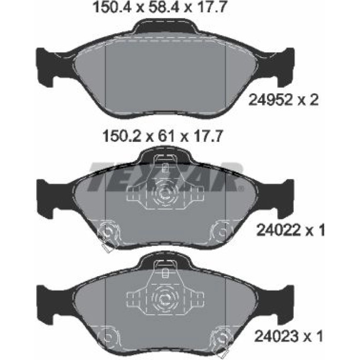 Textar 2495201 Bremsbelagsatz, Scheibenbremse Q+ Textar 2495201 Bremsbelagsatz, Scheibenbremse Q+
