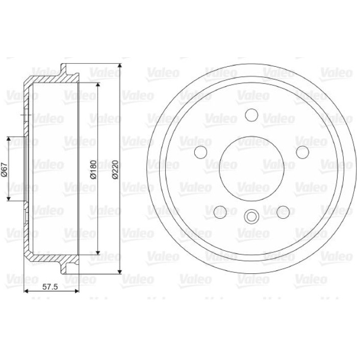 Valeo 237068 Bremstrommel