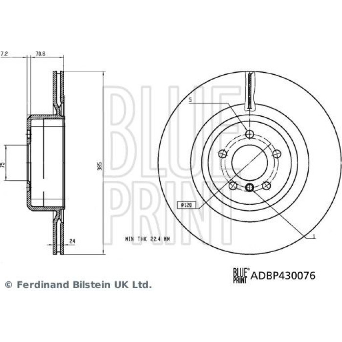 Blue Print ADBP430076 Bremsscheibe Blue Print ADBP430076 Bremsscheibe