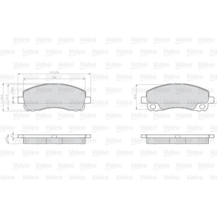 Valeo 872238 Bremsbelagsatz, Scheibenbremse OPTIPACK for LCV
