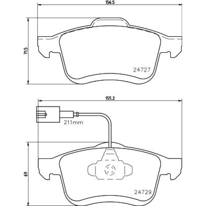 Hella 8DB 355 024-691 Bremsbelagsatz, Scheibenbremse Hella 8DB 355 024-691 Bremsbelagsatz, Scheibenbremse