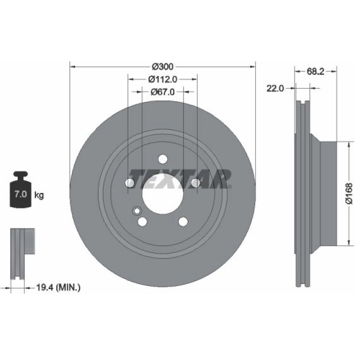 Textar 92115505 Bremsscheibe PRO+ Textar 92115505 Bremsscheibe PRO+
