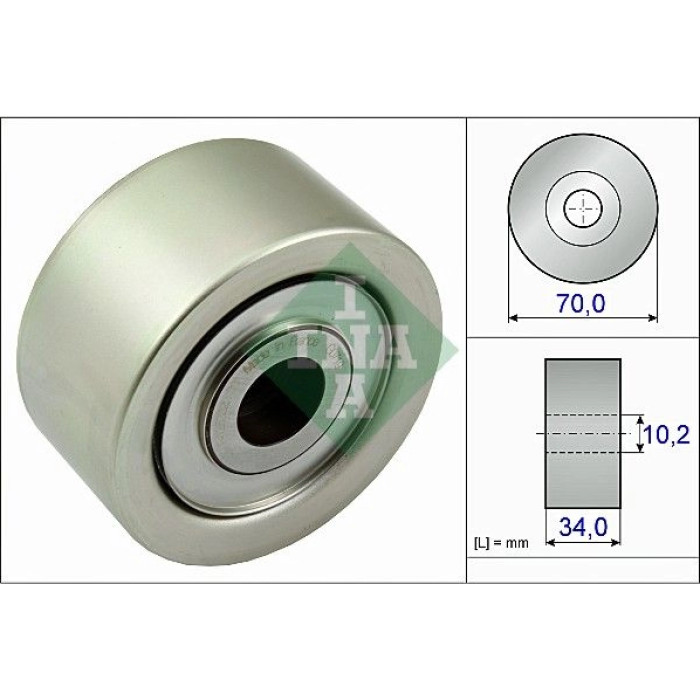INA 532 0778 10 Umlenkrolle/Führungsrolle, Keilrippenriemen