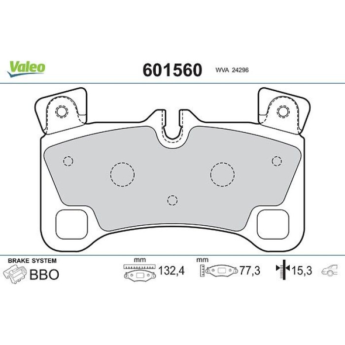 Valeo 601560 Bremsbelagsatz, Scheibenbremse