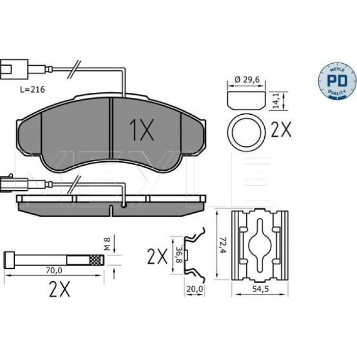 Meyle 025 239 1919/PD Bremsbelagsatz, Scheibenbremse MEYLE-PD: Advanced performance and design