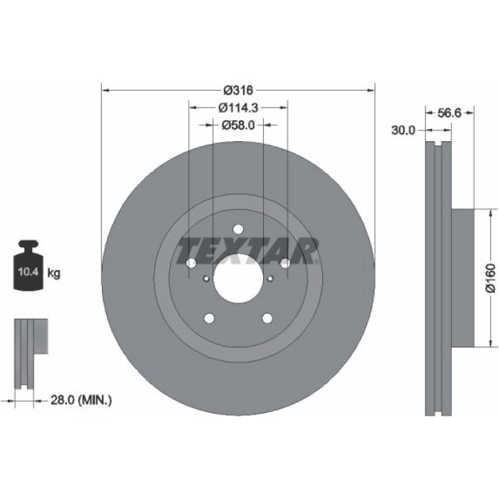 Textar 92199203 Bremsscheibe PRO