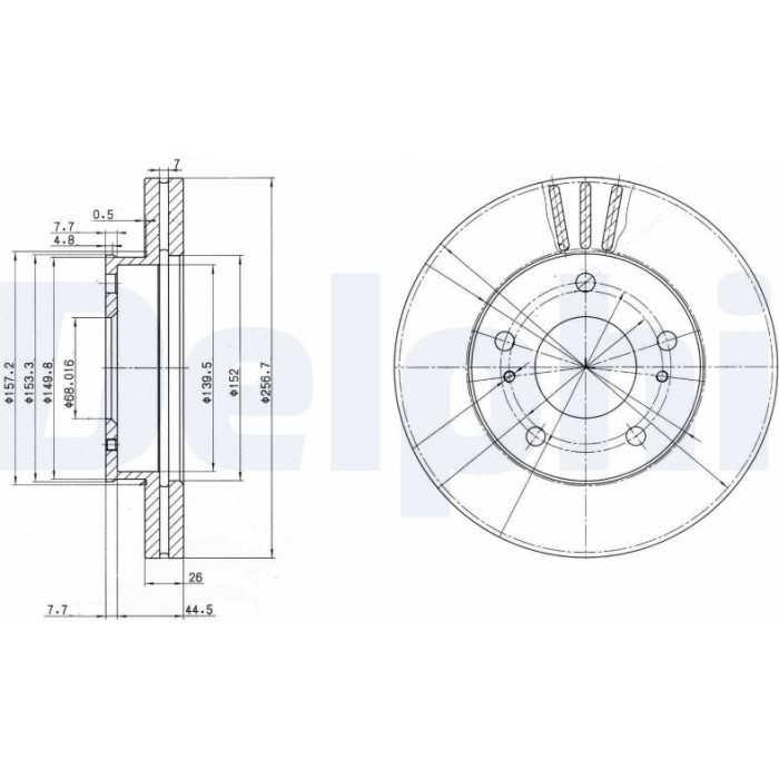 Delphi BG3127 Bremsscheibe