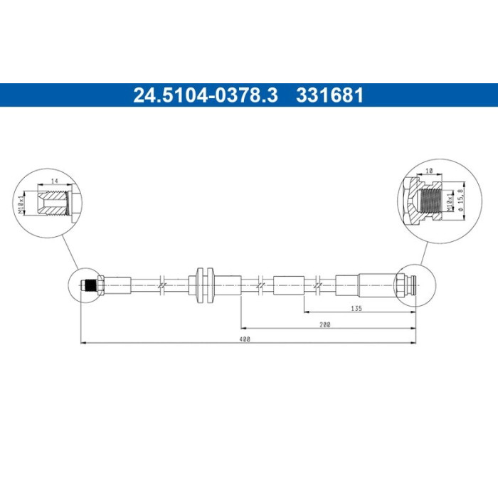 ATE 24.5104-0378.3 Bremsschlauch ATE 24.5104-0378.3 Bremsschlauch