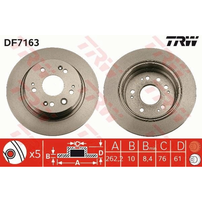 TRW DF7163 Bremsscheibe TRW DF7163 Bremsscheibe