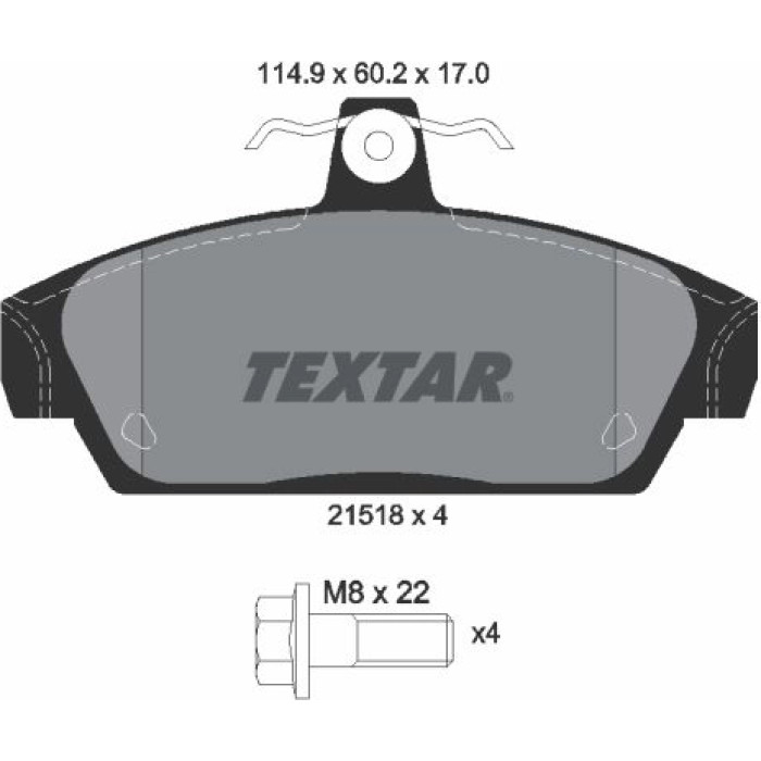Textar 2151801 Bremsbelagsatz, Scheibenbremse Textar 2151801 Bremsbelagsatz, Scheibenbremse