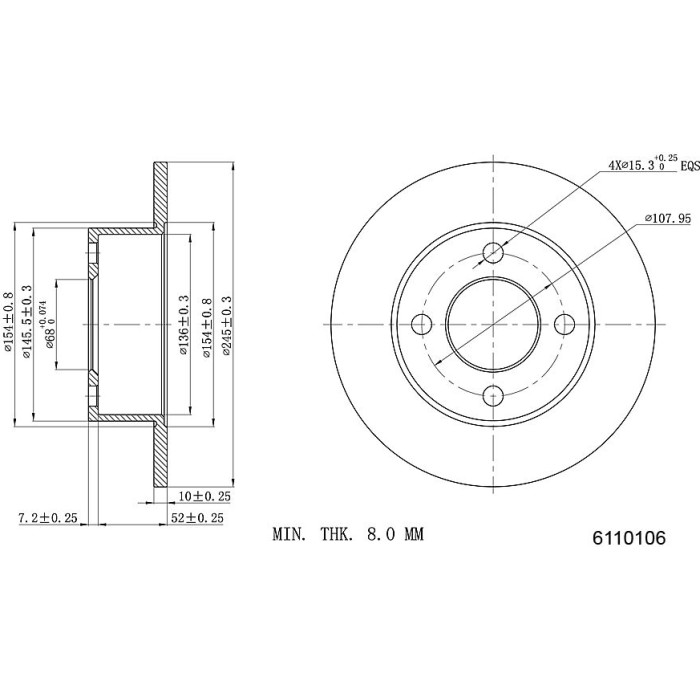 Metzger 6110106 Bremsscheibe