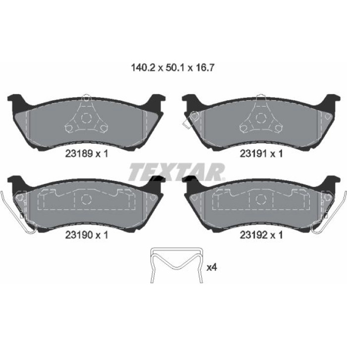 Textar 2318902 Bremsbelagsatz, Scheibenbremse Q+