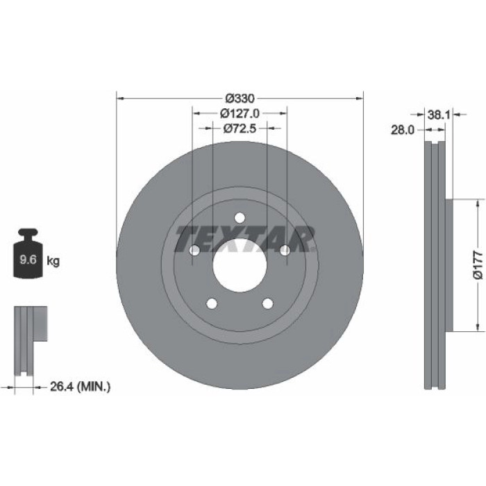 Textar 92278903 Bremsscheibe PRO Textar 92278903 Bremsscheibe PRO