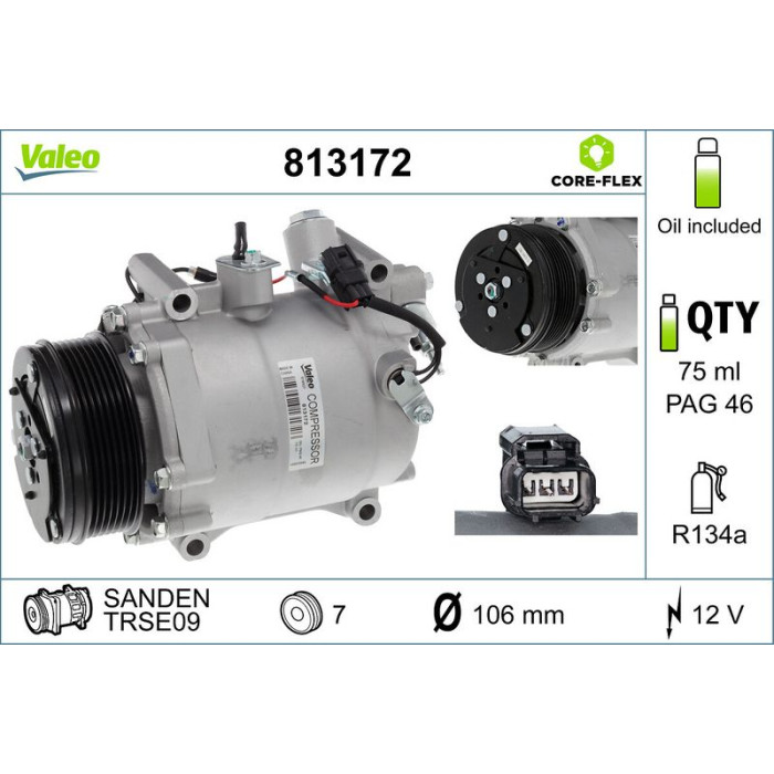 Valeo 813172 Kompressor, Klimaanlage CORE-FLEX Valeo 813172 Kompressor, Klimaanlage CORE-FLEX