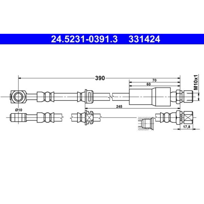 ATE 24.5231-0391.3 Bremsschlauch ATE 24.5231-0391.3 Bremsschlauch