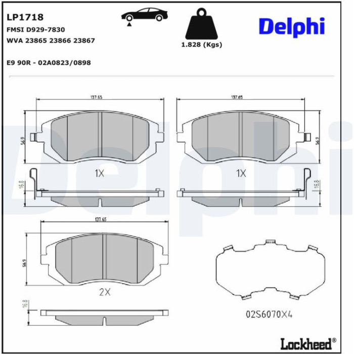 Delphi LP1718 Bremsbelagsatz, Scheibenbremse