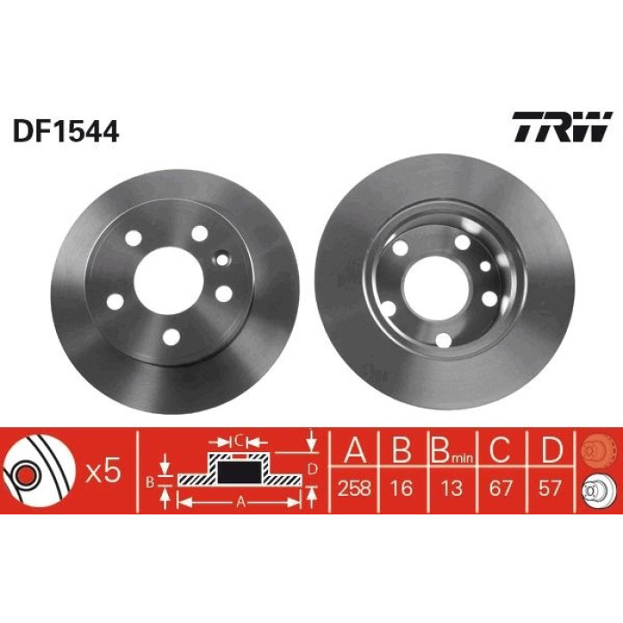 TRW DF1544 Bremsscheibe TRW DF1544 Bremsscheibe