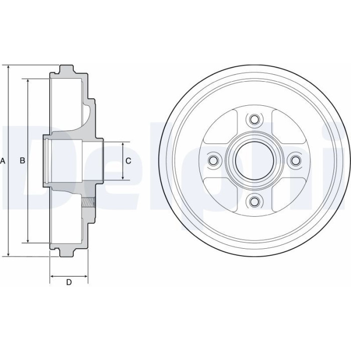 Delphi BF509 Bremstrommel