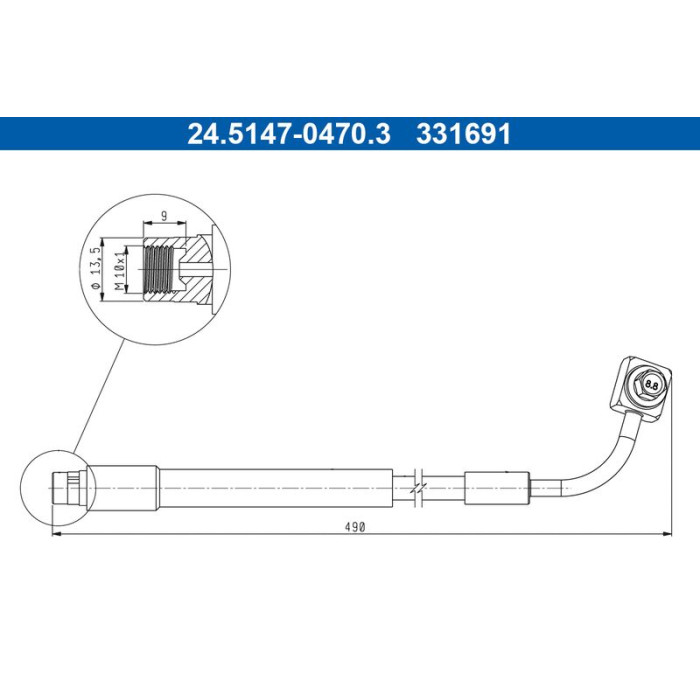 ATE 24.5147-0470.3 Bremsschlauch ATE 24.5147-0470.3 Bremsschlauch