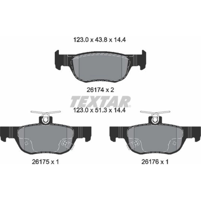 Textar 2617401 Bremsbelagsatz, Scheibenbremse Q+ Textar 2617401 Bremsbelagsatz, Scheibenbremse Q+