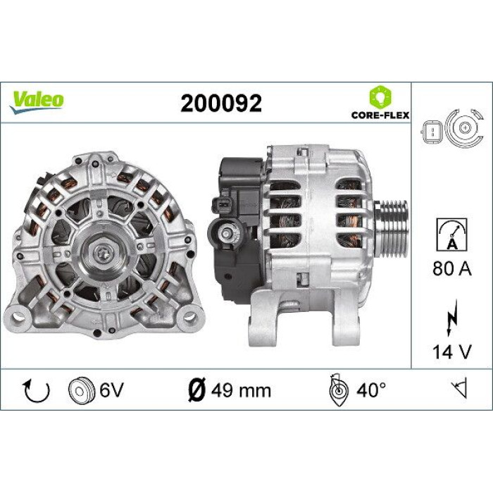 Valeo 200092 Generator CORE-FLEX