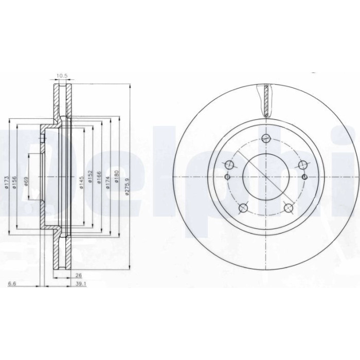 Delphi BG4147 Bremsscheibe