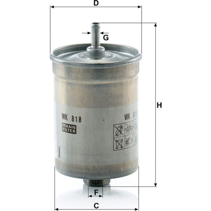 Mann-Filter WK 818 Kraftstofffilter Mann-Filter WK 818 Kraftstofffilter