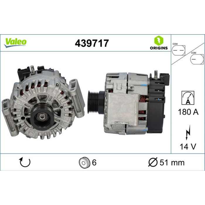 Valeo 439717 Generator ORIGINS - NEW O.E. TECHNOLOGIE Valeo 439717 Generator ORIGINS - NEW O.E. TECHNOLOGIE