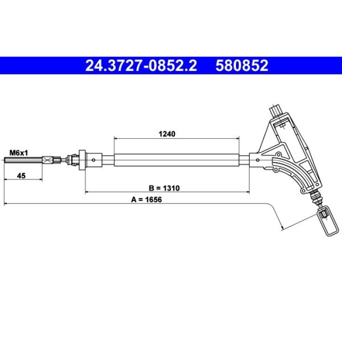 ATE 24.3727-0852.2 Seilzug, Feststellbremse ATE 24.3727-0852.2 Seilzug, Feststellbremse