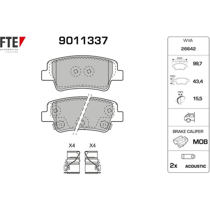 FTE 9011337 Bremsbelagsatz, Scheibenbremse