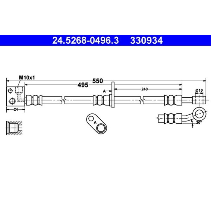 ATE 24.5268-0496.3 Bremsschlauch ATE 24.5268-0496.3 Bremsschlauch