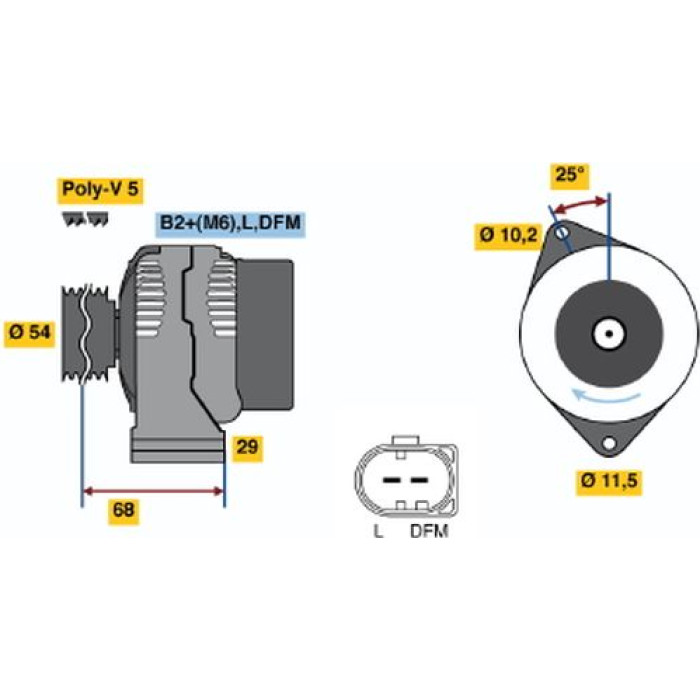 BOSCH 0 124 225 020 Generator