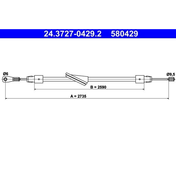 ATE 24.3727-0429.2 Seilzug, Feststellbremse ATE 24.3727-0429.2 Seilzug, Feststellbremse
