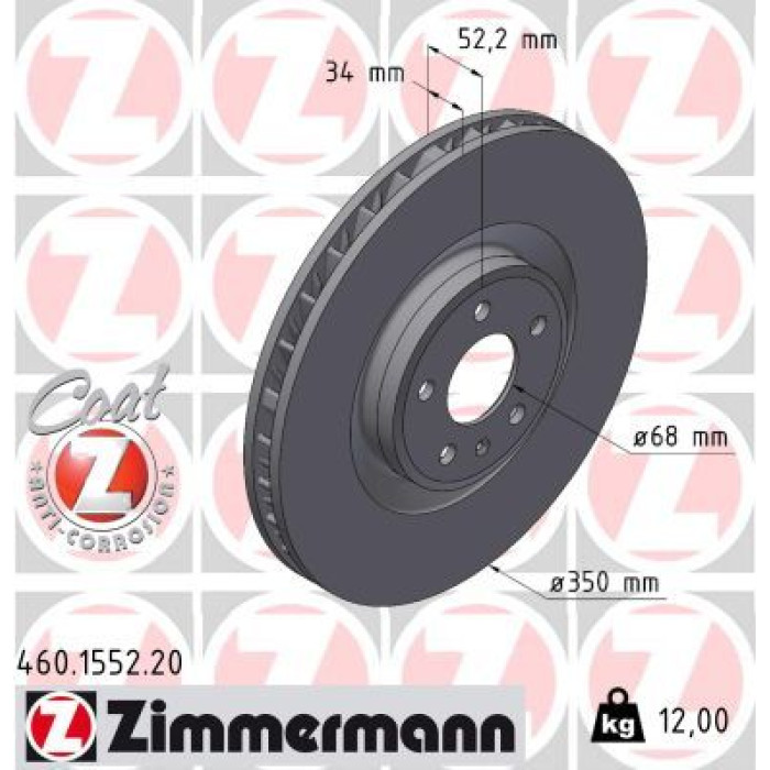 Zimmermann 460.1552.20 Bremsscheibe Coat Z Zimmermann 460.1552.20 Bremsscheibe Coat Z