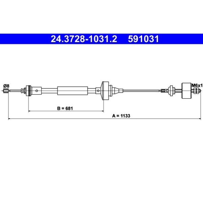 ATE 24.3728-1031.2 Seilzug, Kupplungsbetätigung ATE 24.3728-1031.2 Seilzug, Kupplungsbetätigung