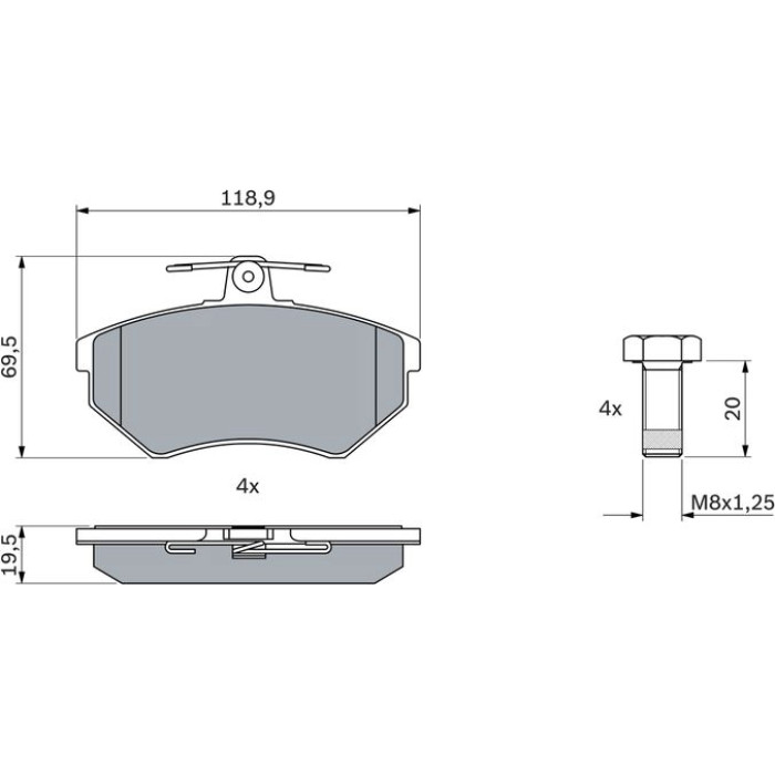 BOSCH 0 986 494 726 Bremsbelagsatz, Scheibenbremse BOSCH 0 986 494 726 Bremsbelagsatz, Scheibenbremse