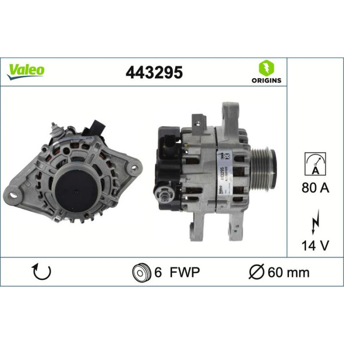 Valeo 443295 Generator ORIGINS Valeo 443295 Generator ORIGINS