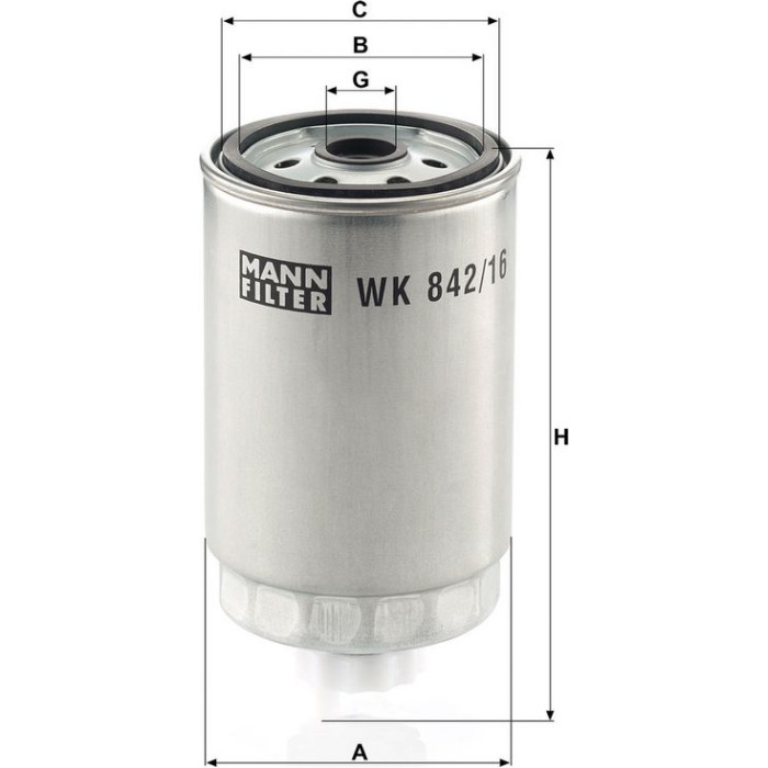 Mann-Filter WK 842/16 Kraftstofffilter Mann-Filter WK 842/16 Kraftstofffilter
