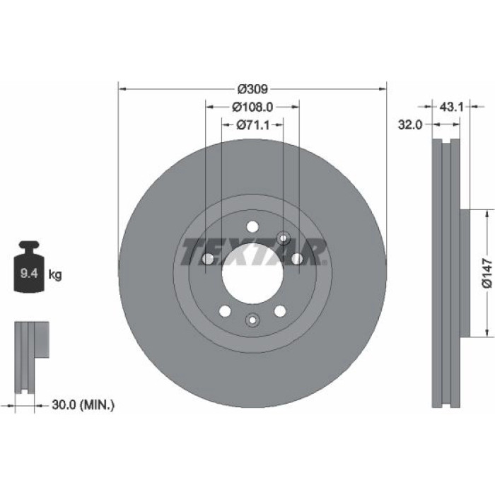 Textar 92111900 Bremsscheibe