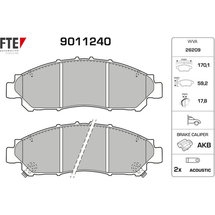 FTE 9011240 Bremsbelagsatz, Scheibenbremse